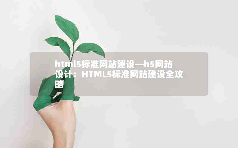 html5标准网站建设—h5网站设计：HTML5标准网站建设全攻略