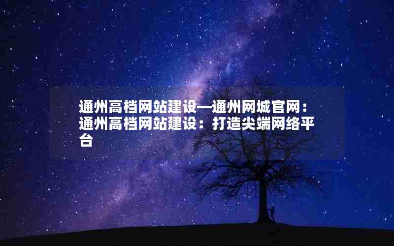 通州高档网站建设—通州网城官网：通州高档网站建设：打造尖端网络平台