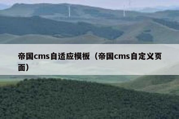 帝国cms自适应模板（帝国cms自定义页面）