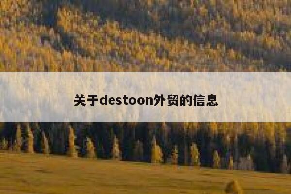 关于destoon外贸的信息