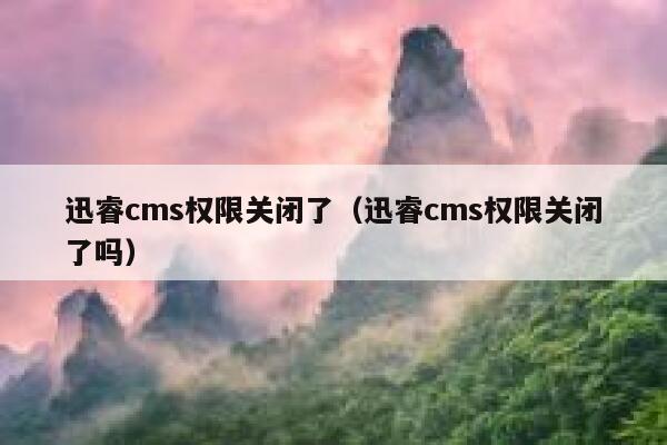 迅睿cms权限关闭了（迅睿cms权限关闭了吗）