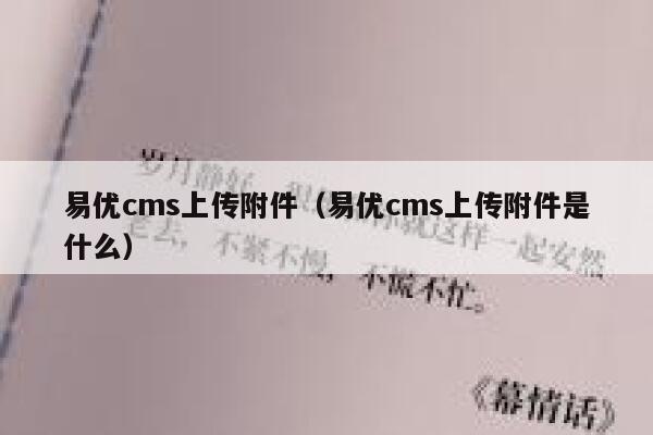 易优cms上传附件（易优cms上传附件是什么）