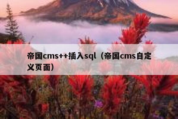 帝国cms++插入sql（帝国cms自定义页面）