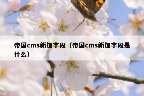 帝国cms新加字段（帝国cms新加字段是什么）