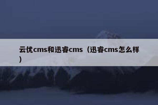 云优cms和迅睿cms（迅睿cms怎么样）