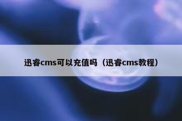 迅睿cms可以充值吗（迅睿cms教程）