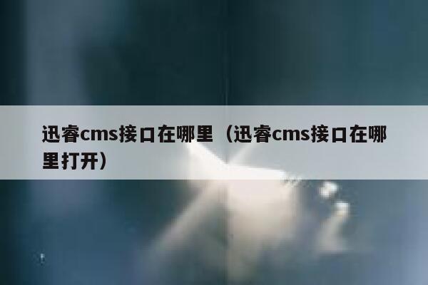 迅睿cms接口在哪里（迅睿cms接口在哪里打开）