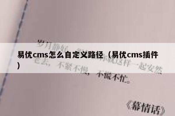 易优cms怎么自定义路径（易优cms插件）