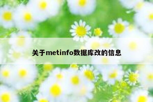 关于metinfo数据库改的信息 第1张