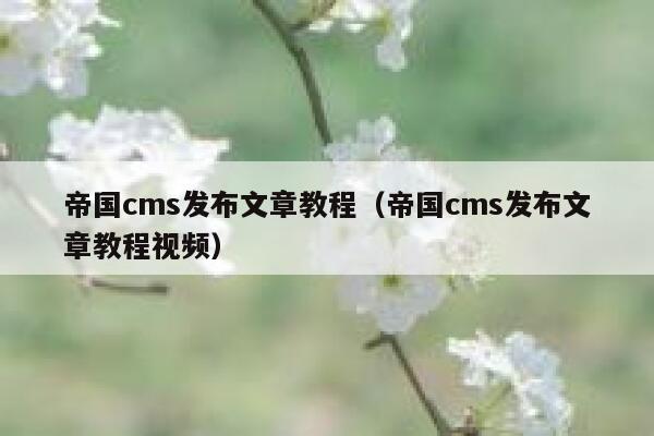 帝国cms发布文章教程（帝国cms发布文章教程视频）