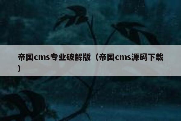 帝国cms专业破解版（帝国cms源码下载）