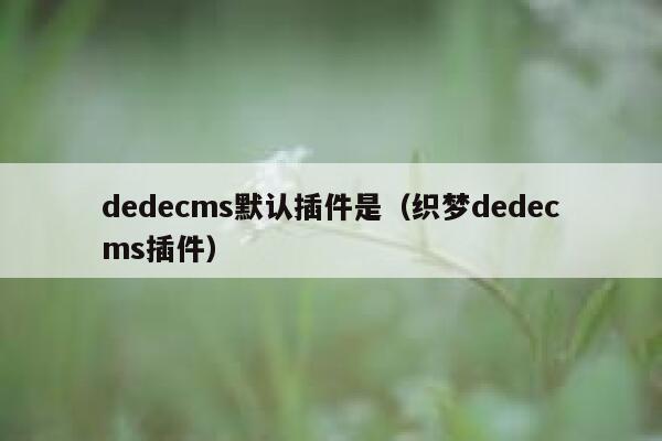 dedecms默认插件是（织梦dedecms插件）