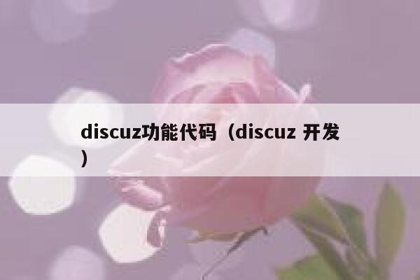 discuz功能代码（discuz 开发）