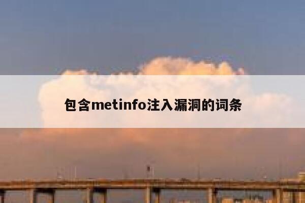 包含metinfo注入漏洞的词条 第1张