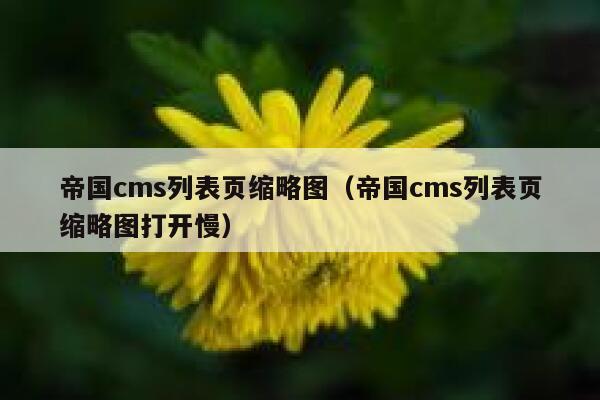 帝国cms列表页缩略图（帝国cms列表页缩略图打开慢）