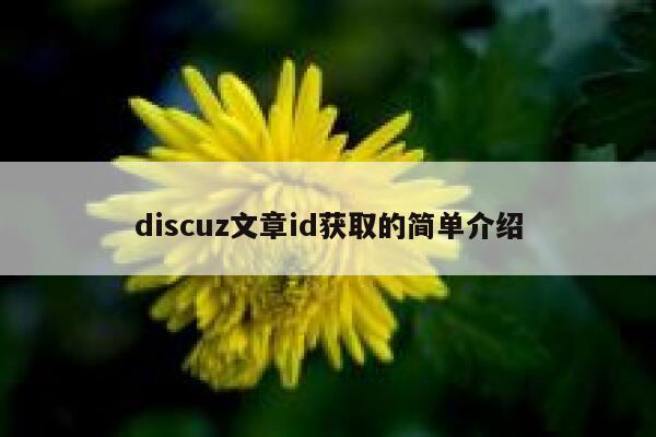 discuz文章id获取的简单介绍 第1张