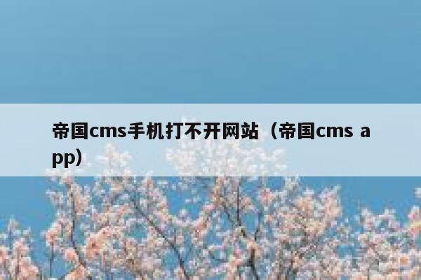 帝国cms手机打不开网站（帝国cms app）