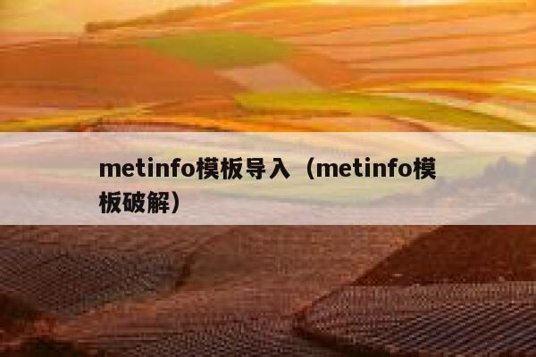 metinfo模板导入（metinfo模板破解）