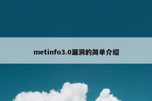 metinfo3.0漏洞的简单介绍