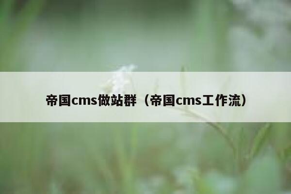 帝国cms做站群（帝国cms工作流）