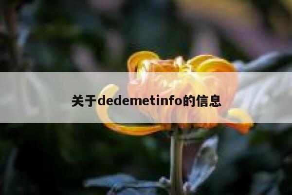 关于dedemetinfo的信息