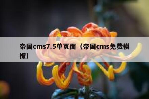 帝国cms7.5单页面（帝国cms免费模板）