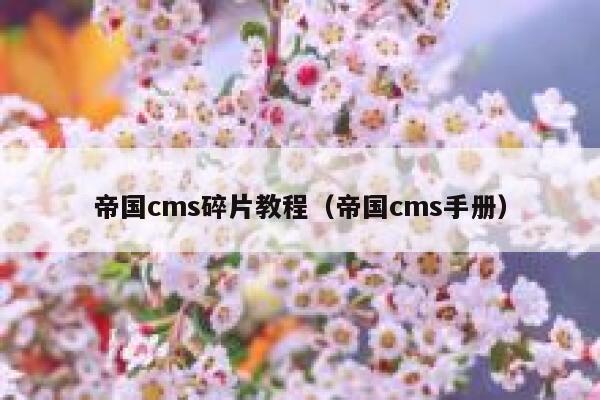 帝国cms碎片教程（帝国cms手册）