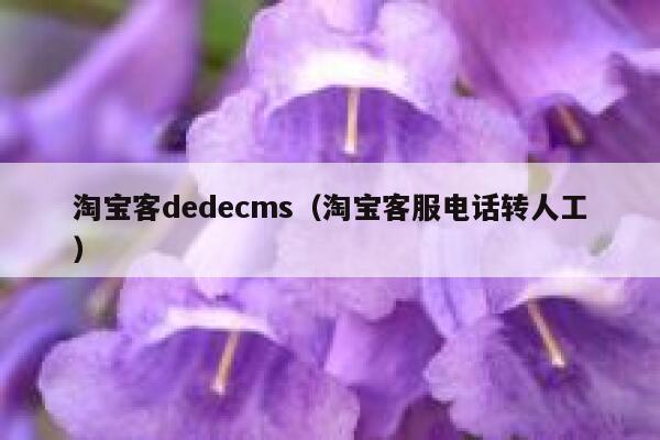 淘宝客dedecms（淘宝客服电话转人工）