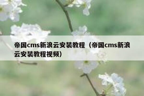 帝国cms新浪云安装教程（帝国cms新浪云安装教程视频）