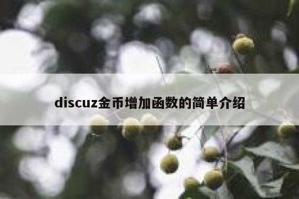 discuz金币增加函数的简单介绍