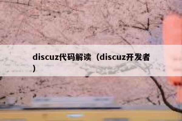 discuz代码解读（discuz开发者）