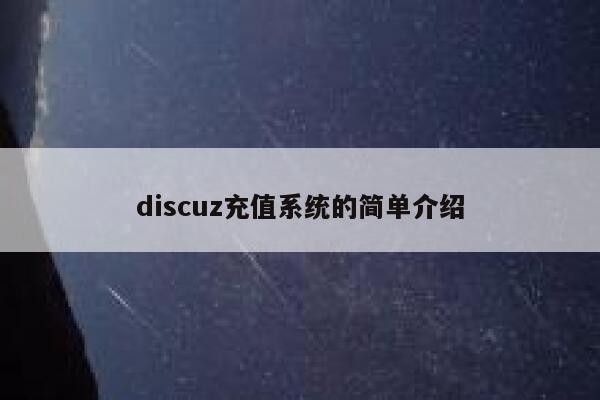 discuz充值系统的简单介绍