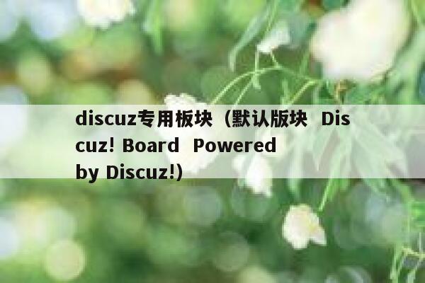 discuz专用板块（默认版块  Discuz! Board  Powered by Discuz!）