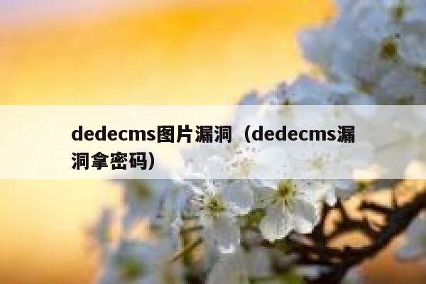 dedecms图片漏洞（dedecms漏洞拿密码）