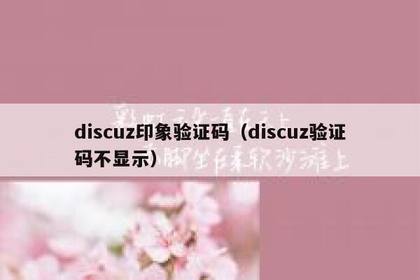 discuz印象验证码（discuz验证码不显示）