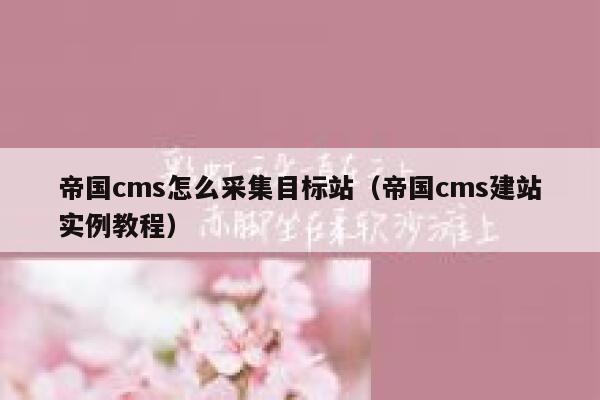 帝国cms怎么采集目标站（帝国cms建站实例教程）