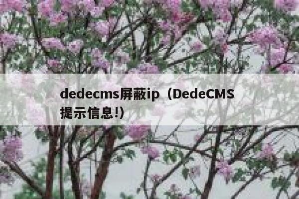 dedecms屏蔽ip（DedeCMS 提示信息!）