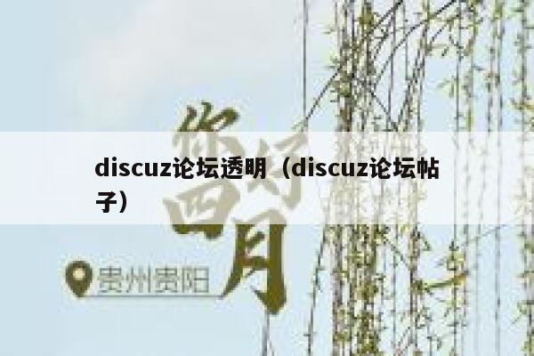 discuz论坛透明（discuz论坛帖子）