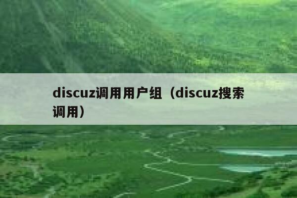 discuz调用用户组（discuz搜索调用）