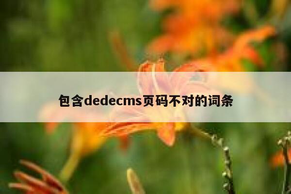 包含dedecms页码不对的词条