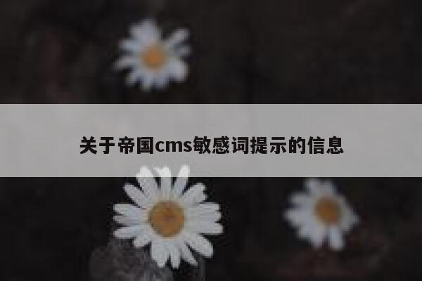 关于帝国cms敏感词提示的信息