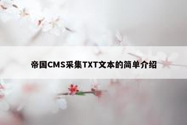 帝国CMS采集TXT文本的简单介绍 第1张