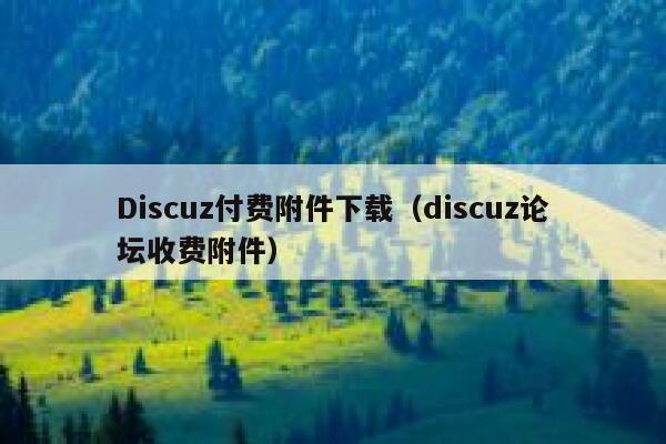 Discuz付费附件下载（discuz论坛收费附件）