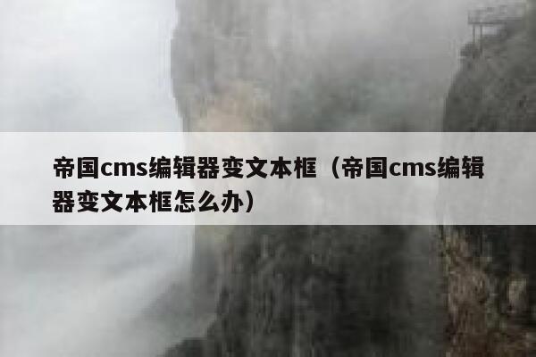 帝国cms编辑器变文本框（帝国cms编辑器变文本框怎么办）