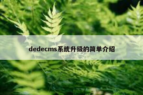 dedecms系统升级的简单介绍