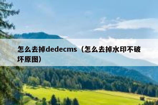 怎么去掉dedecms（怎么去掉水印不破坏原图）