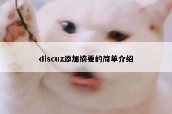 discuz添加摘要的简单介绍 第1张