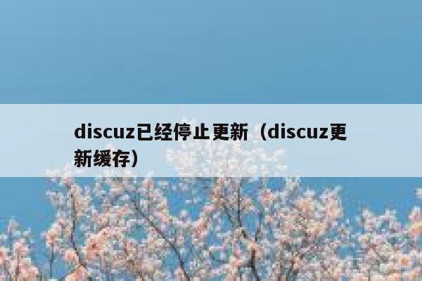 discuz已经停止更新（discuz更新缓存）