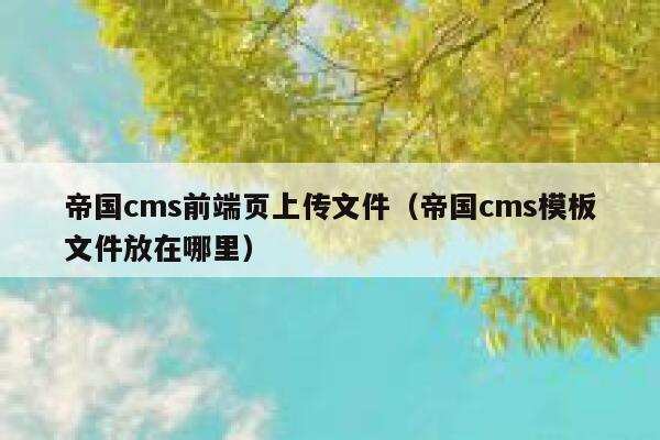 帝国cms前端页上传文件（帝国cms模板文件放在哪里）