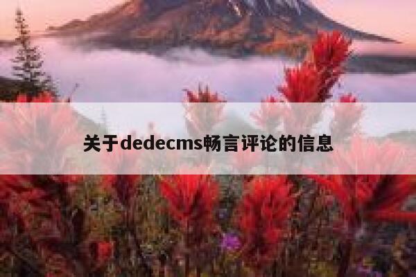 关于dedecms畅言评论的信息